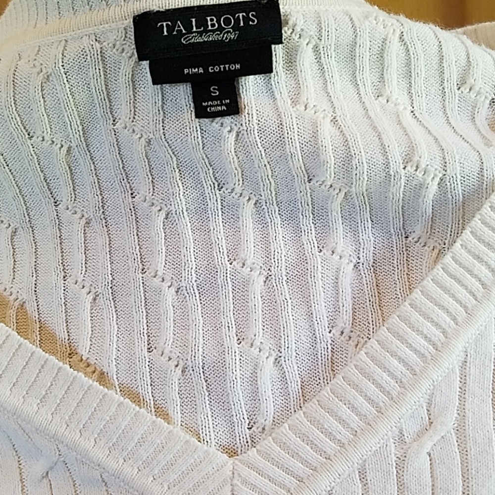 Talbots long-sleeve pullover cable knit sweater - Picture 5 of 7